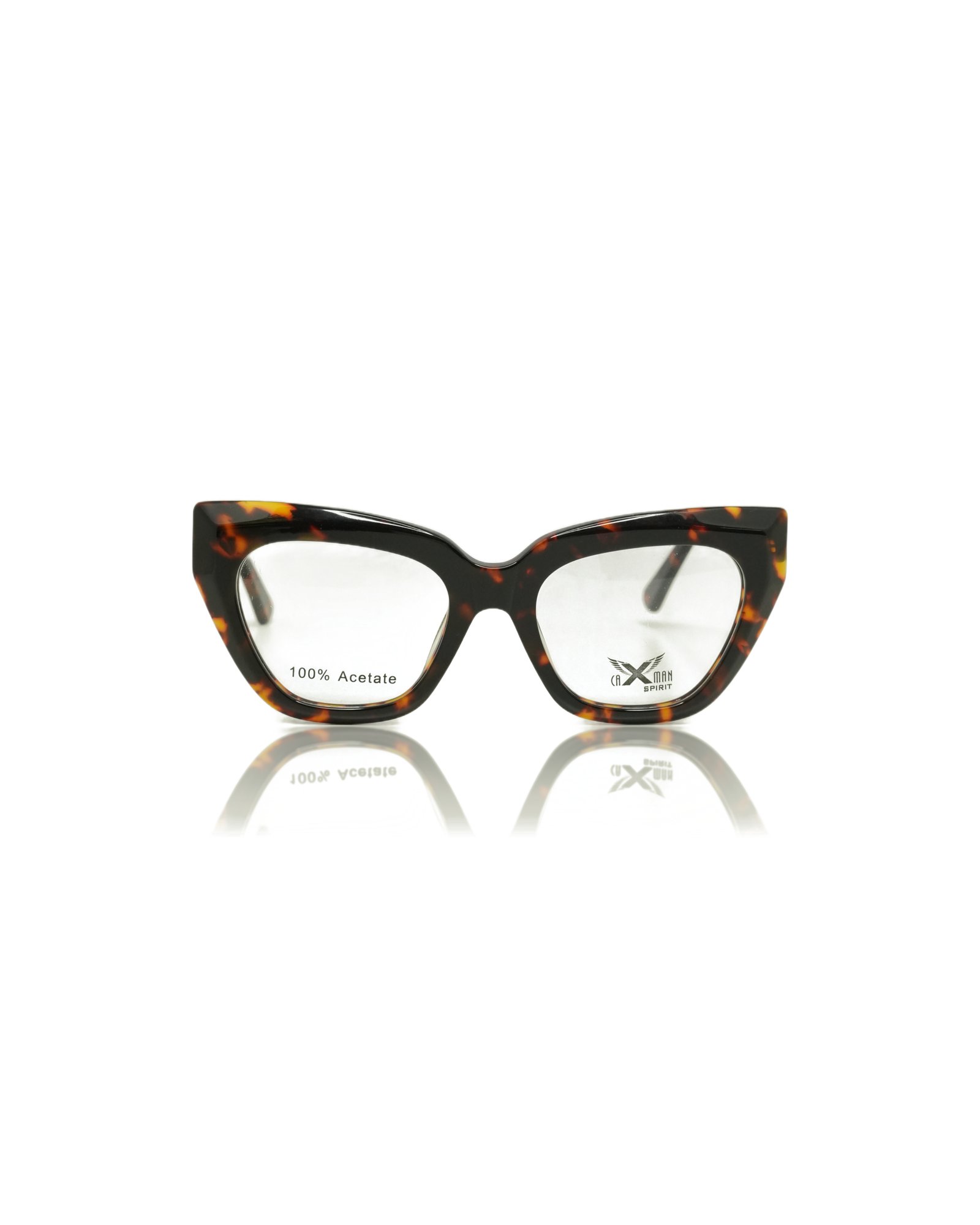 CAXMAN Haute Couture Cat Eye Pure Acetate Frame (Sunlit Amber Tortoise Shell)