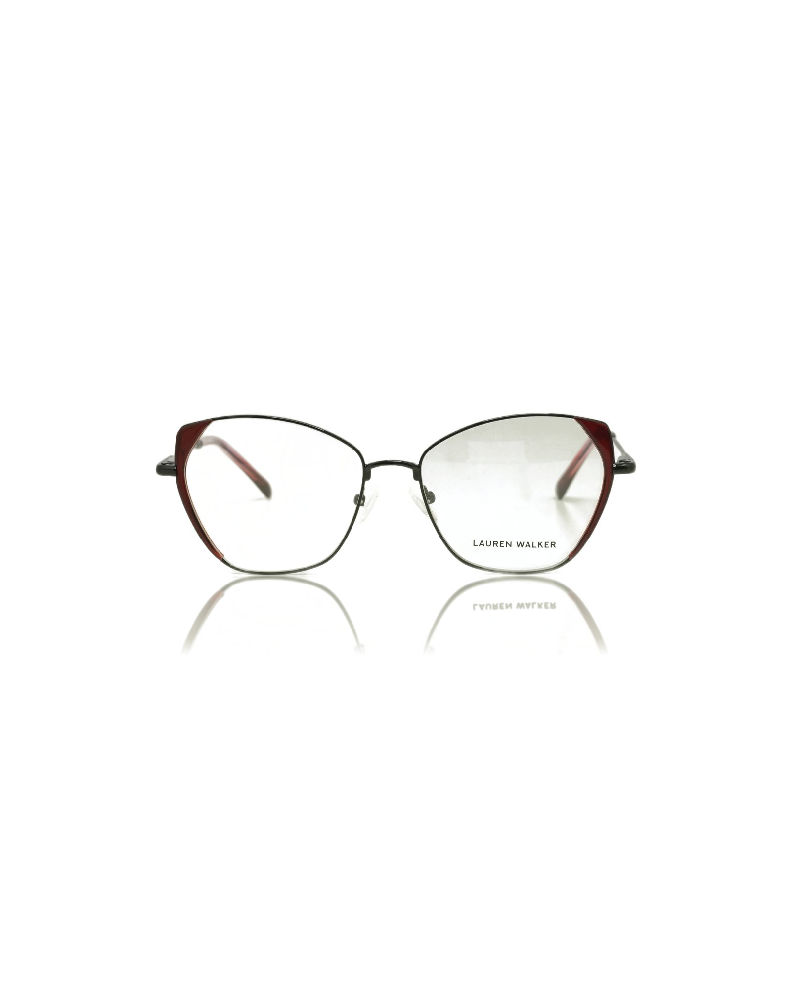 LAUREN WALKER Executive Slim Metallic Optical Frame (Brushed Gunmetal Titanium Finish)