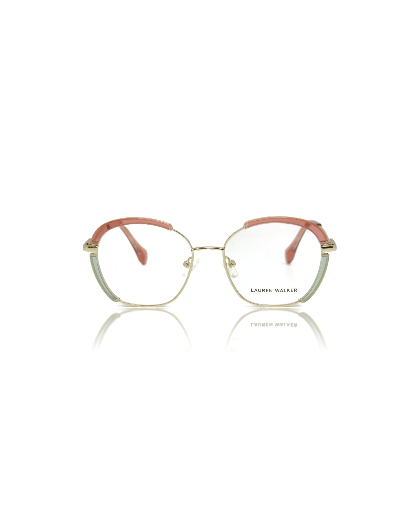 LAUREN WALKER Dual-Tone Two Color Shell Frame (Cognac Amber & Midnight Black)