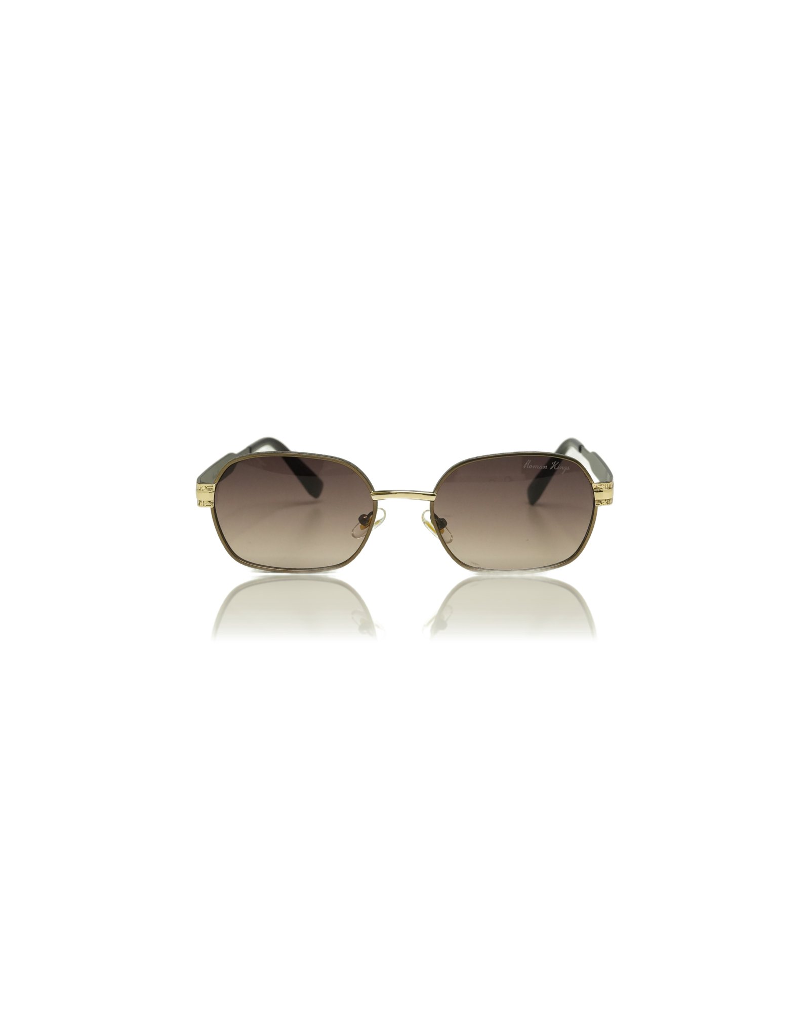 ROMAN KING Polarized Oval Gradient Sunglasses (Imperial Gold & Charcoal Gradient)