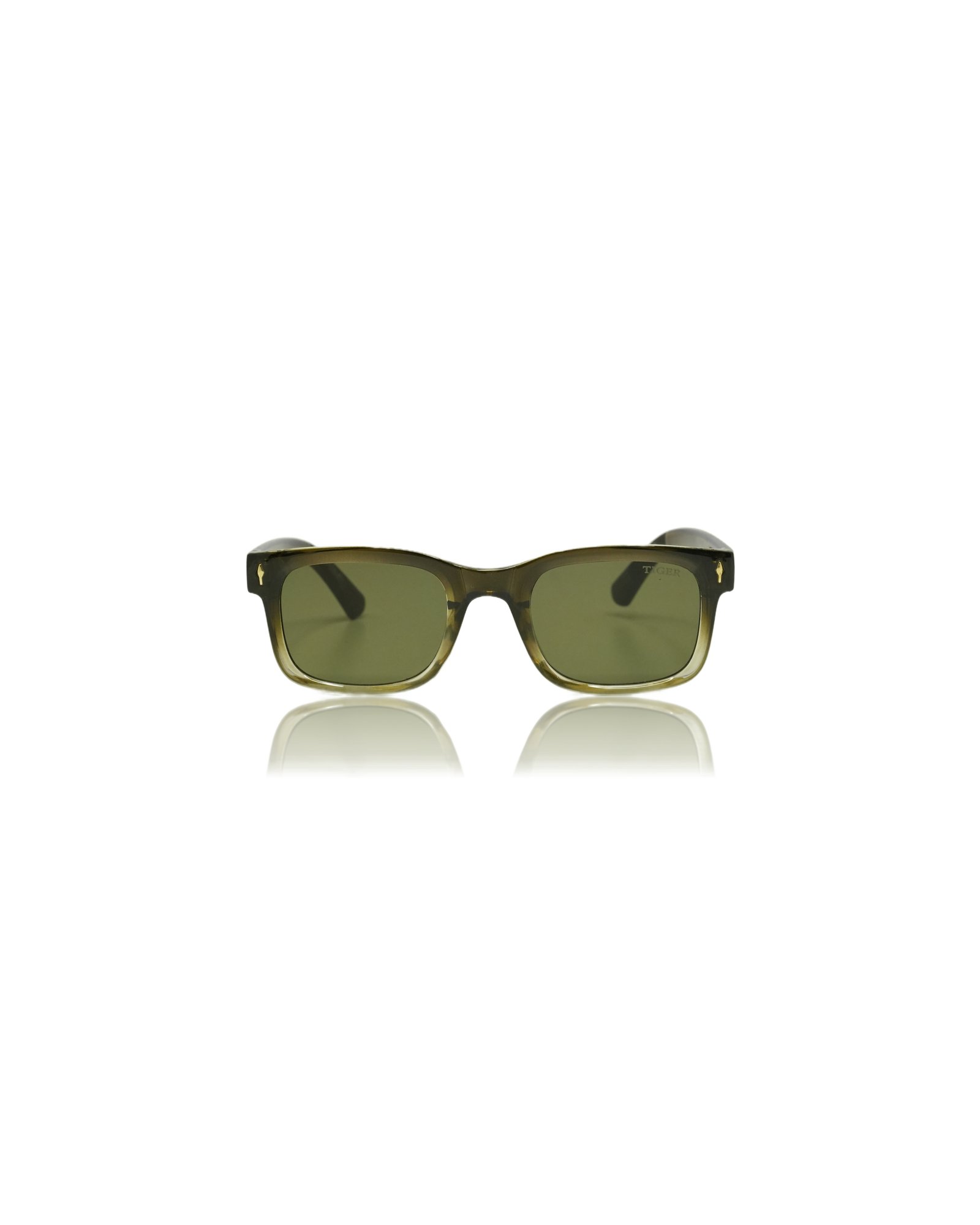 TIGER Precision UV400 Polarized Sport Sunglasses (Matte Carbon Black with Polarized Green Lenses)