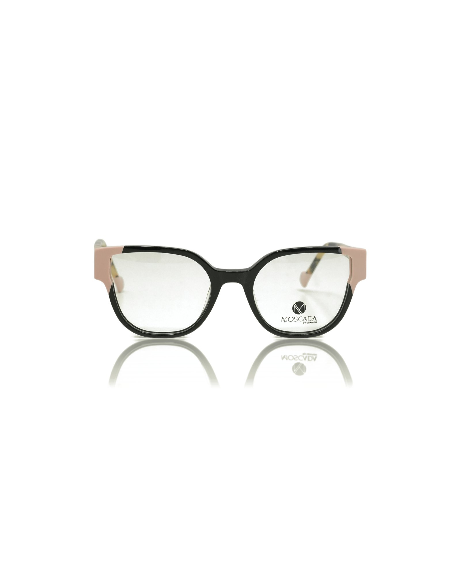 MOSCADA Pink & Black Lady Cat Eye Shell Frame (Blush Pink & Gloss Black Laminate)