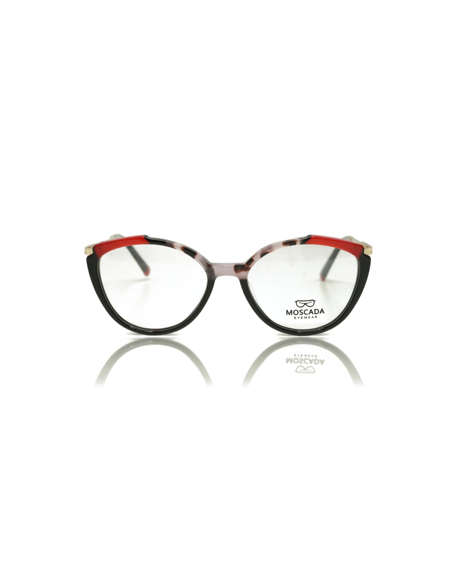 MOSCADA Fashion Icon Architectural Spectacle Frame (Architectural Black & Gold Minimalist)