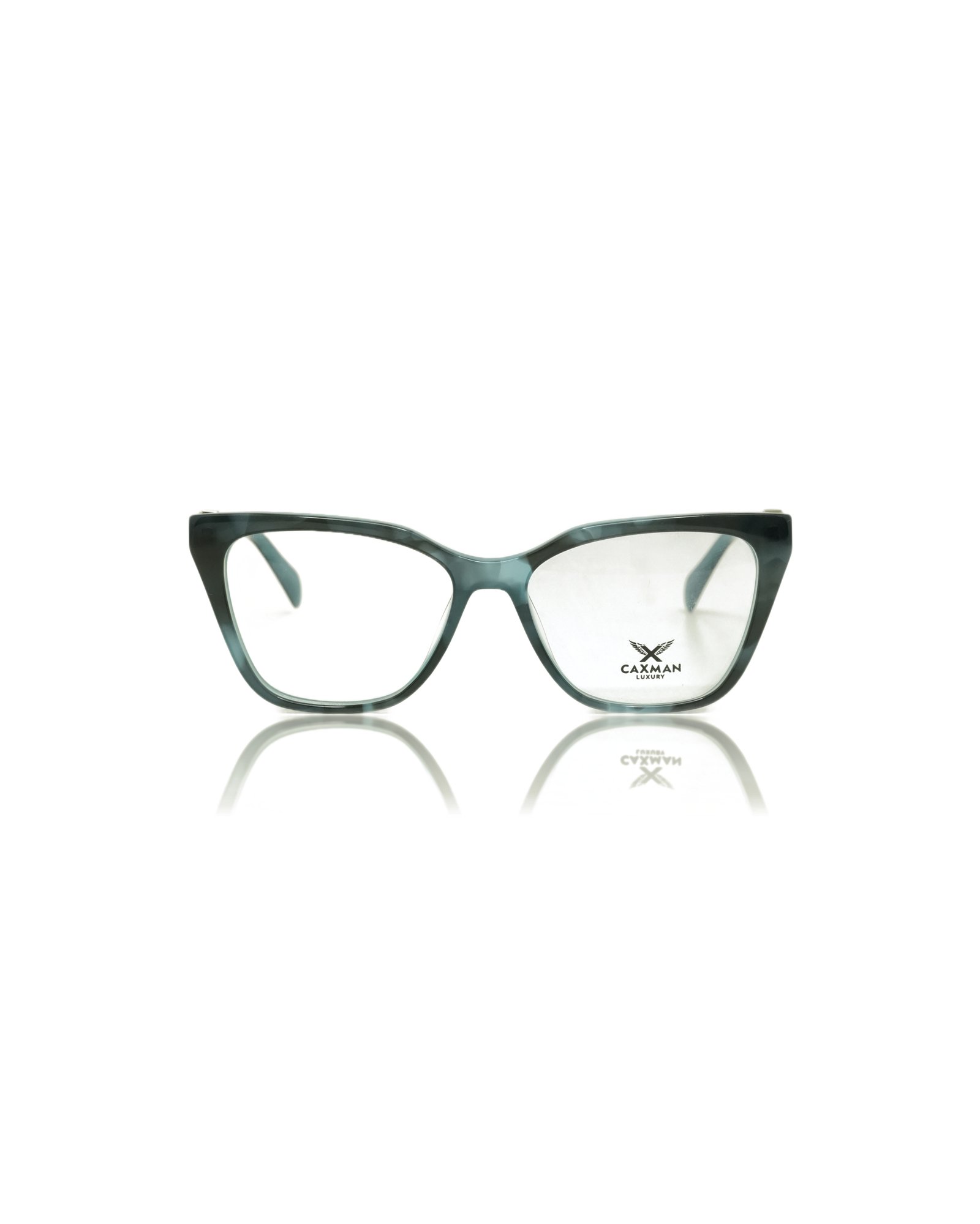 CAXMAN Lady Cat Eye Premium Shell Frame (Forest Emerald Teal Tortoise)